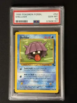 1999 Pokemon Fossil Shellder #54 PSA 10 GEM MINT - Image 1