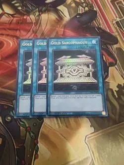 3X Gold Sarcophagus CH01-EN032 Ultra Rare 1ST ED NM Yugioh - Image 1