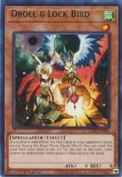 Yugioh Droll & Lock Bird TAMA-EN047 Rare 1st Edition Near Mint - Image 1
