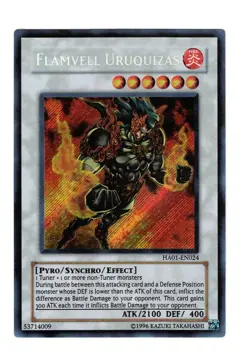 Yugioh- 1X Flamvell Uruquizas - Secret Rare - Unlimited - HA01-EN024 - Near Mint - Image 1
