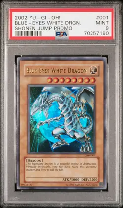 2002 YU-GI-OH! SHONEN JUMP PROMO #001 BLUE-EYES WHITE DRAGON PSA 9 - Image 1