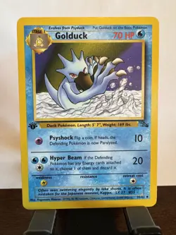Pokemon TCG Golduck Fossil 1st Edition Uncommon Card 35/62 Lightly Played #2 - Image 1