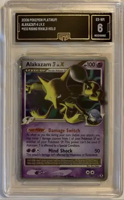 GMA 6 Alakazam Lv.X Rising Rivals Holographic Pokemon Card - Image 1