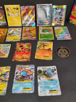Pokemon Card Lot w/ EX GX V VMAX Cards + Vaporeon Plush & Jumbo Mega Latias EX - Image 4
