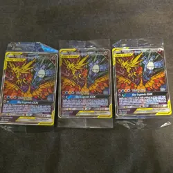 Pokemon Moltres & Zapdos & Articuno GX Tag Team Full Art SM210 3 Cards - Image 1
