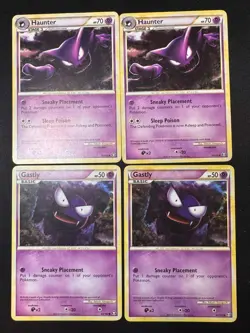 x4 - Haunter + Gastly - 35 & 63/102 Uncommon Triumphant Pokemon Card - LP - Image 1