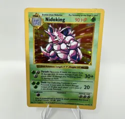 Pokemon TCG Card NIDOKING 11/102 Base Set Shadowless Holo HP - Image 1