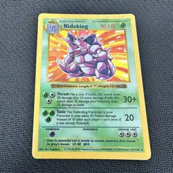 Pokemon TCG Card NIDOKING 11/102 Base Set Shadowless Holo HP - Image 2