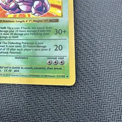 Pokemon TCG Card NIDOKING 11/102 Base Set Shadowless Holo HP - Image 3