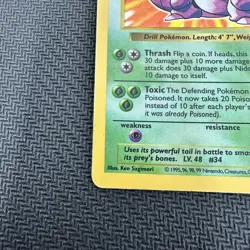 Pokemon TCG Card NIDOKING 11/102 Base Set Shadowless Holo HP - Image 4