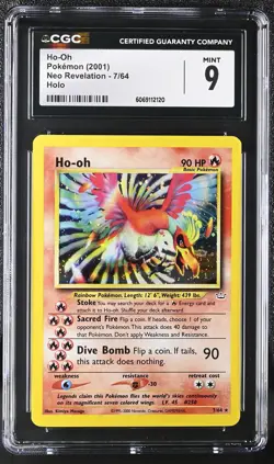 CGC 9 MINT Ho-Oh 2001 Neo Revelation 7/64 Holo Pokemon Card - Image 1