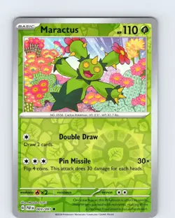 Pokemon TCG Maractus S&V Paldean Fates 003/091 Reverse Holo Common Card NM - Image 1