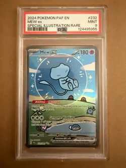 Pokemon Mew EX TCG Card 232/091 Paldean Fates Bubble Mew PSA 9 Mint - Image 1