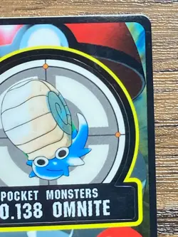 Pokemon Sealdass Sticker Card Omanyte No.138 Bandai Pocket Monsters 1997 Japan - Image 4