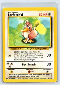 Farfetch'd 27/102 Base Set Series Base Set UNCOMMON 1999 Pokemon Card WOTC NM - Image 1
