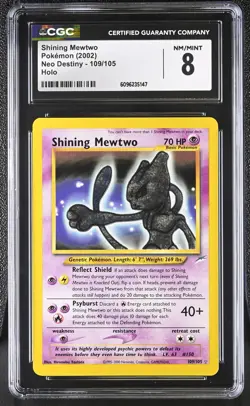 CGC 8 Shining Mewtwo 2002 Neo Destiny 109/105 Holo Pokemon Card - Image 1