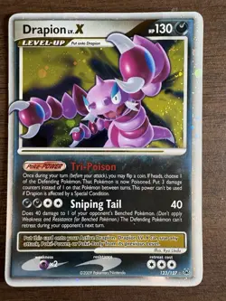 Pokemon TCG Drapion LV.X Ultra Rare Card 123/127 Platinum Base, Light Play - Image 2