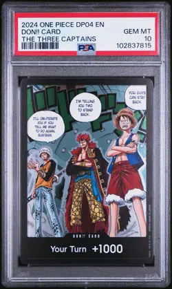 One Piece The Three Captains DON!! Card English Luffy Law Kid DP04 PSA 10 - Image 1
