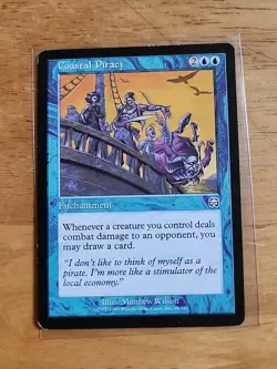 Coastal Piracy - Mercadian Masques - MTG Magic - Uncommon - Blue Enchantment - Image 1
