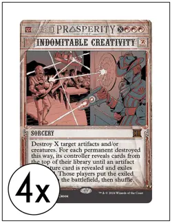 4x Indomitable Creativity, Breaking News Showcase Art, Outlaws, Magic MTG NM - Image 1