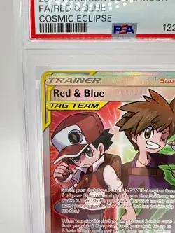 2019 Pokemon S&M Cosmic Eclipse Red & Blue #234 Tag Team Full Art | PSA 8 NM-MT - Image 2
