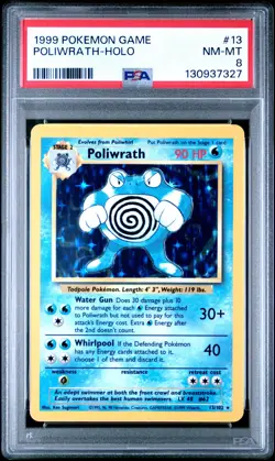 1999 POKEMON GAME #13 POLIWRATH-HOLO PSA 8 - Image 1