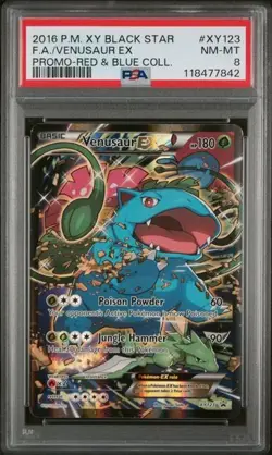 2016 Pokemon XY Red Blue Collection Venusaur EX BSP Promo #XY123 PSA 8 - Image 1