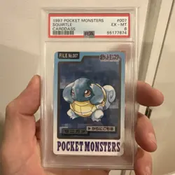 1997 POCKET MONSTERS CARDDASS #007 SQUIRTLE CARDDASS PSA 6 - Image 1