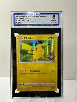 2022 Pokemon Go Holo Pikachu #028 ISA 8 - Image 1