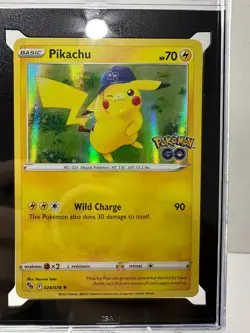 2022 Pokemon Go Holo Pikachu #028 ISA 8 - Image 2