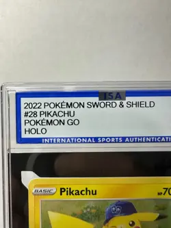 2022 Pokemon Go Holo Pikachu #028 ISA 8 - Image 3