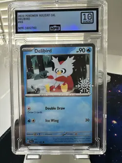 Pokemon Delibird 2025 Holiday Calendar Snowflake Stamped Promo MPE 10 - Image 1