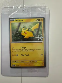 Pikachu 025/165 Pokemon Holiday Snowflake Stamped Promo | Sealed - Image 1