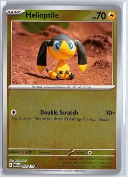2025 Pokemon Mega Evolution - MEG EN Helioptile Common Reverse Holo #052/132 - Image 1