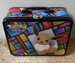 2021 Pokemon EMPTY Lunchbox Tin Collectors Chest Eevee *RETRO POKEMON LUNCHBOX* - Image 1