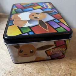 2021 Pokemon EMPTY Lunchbox Tin Collectors Chest Eevee *RETRO POKEMON LUNCHBOX* - Image 5
