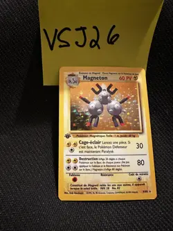 1999 Pokemon 1st Edition French Magneton Holo 009/102 Base Set (WOTC) LP - Image 4
