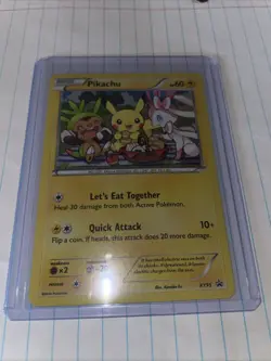 Pokemon Pikachu XY95 Black Star Promo Holo Card Let’s Eat Together 2016 - Image 1