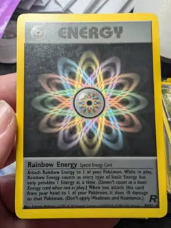 Rainbow Energy 80/82 Team Rocket Regular non holo Vintage Pokemon Card TCG LP - Image 1