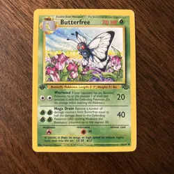 Pokemon TCG Butterfree Jungle 33/64 1st Edition Uncommon Card Vintage 1999 - Image 1