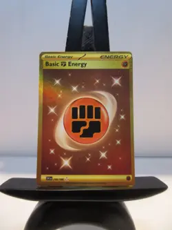 Pokemon Scarlet & Violet Basic Fighting Energy Gold Holo Hyper Rare Card 258/198 - Image 1