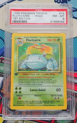 PSA 8 Venusaur Florizarre 15/102 1st Edition | Pokemon Base Set Holo Card French - Image 1