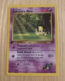 Pokemon TCG Sabrina's Abra Gym Challenge Common Card 94/132 1st Edition - Image 1