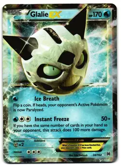 Glalie EX 34/162 - BREAKthrough Rare EX Pokemon TCG Holo - MP Card - Image 1