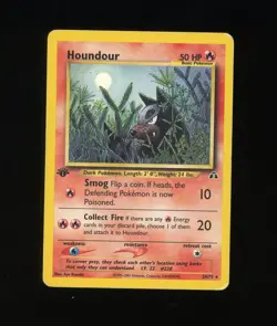 Houndour 24/75 1st Edition Neo Discovery Pokemon Card WOTC 2000 Rare - Image 1