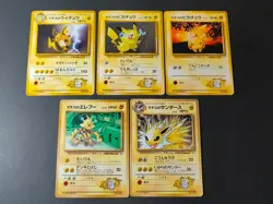 Lt. Surge's Raichu Pikachu Jolteon lot Japanese pokemon card Old Back eb218 - Image 1