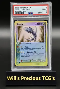 PSA 9 Steelix 23/100 EX Sandstorm 2003 Reverse Holo Pokemon Card E Series Mint - Image 1