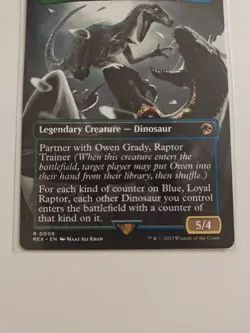 MTG Magic The Gathering Jurassic Park World Borderless 0008 Blue Loyal Raptor - Image 4