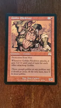 Goblin Piledriver Onslaught EX/LP #205 MTG Magic the Gathering Creature Rare - Image 3