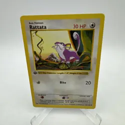 Pokemon 1st Edition Shadowless Base Set Rattata 61/102 *LP* - Image 1